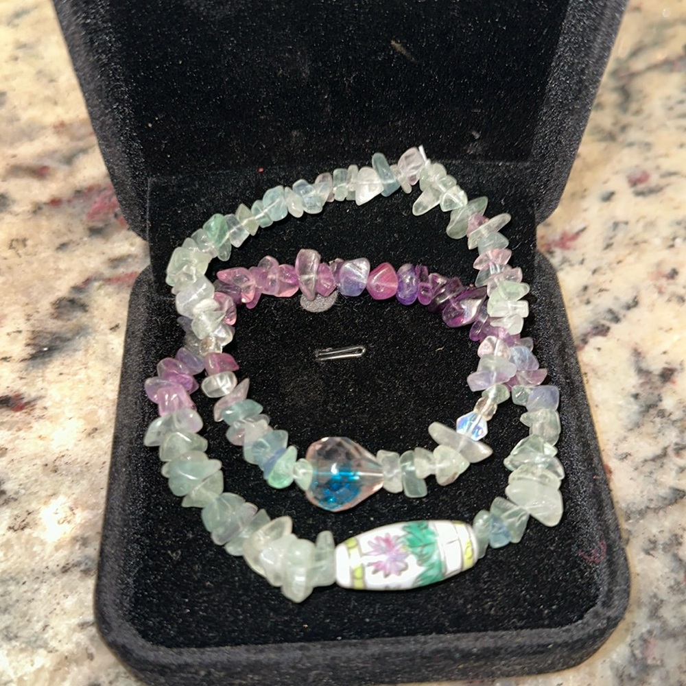 Amethyst and Quartz Bracelets
